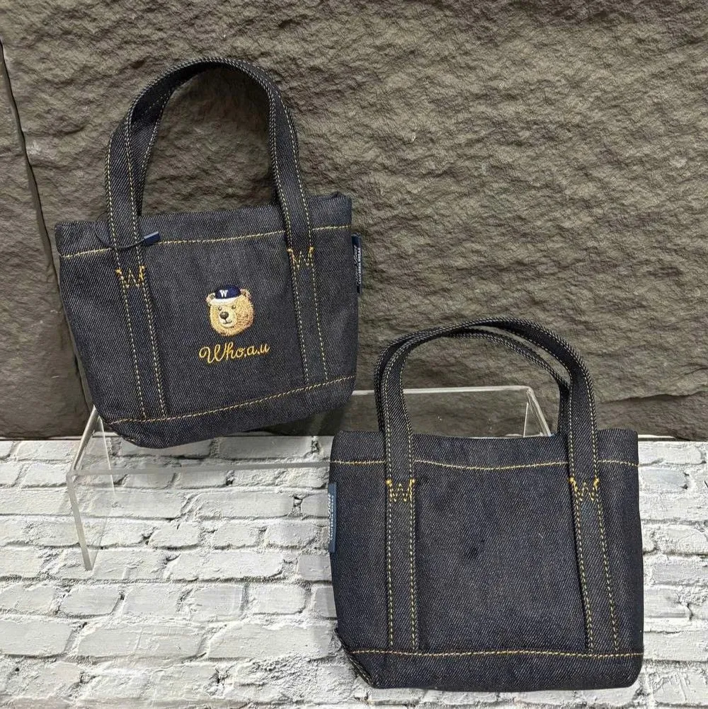 Túi Whoau Steve Denim Mini Tote Bag Indigo - Ảnh chi tiết 3