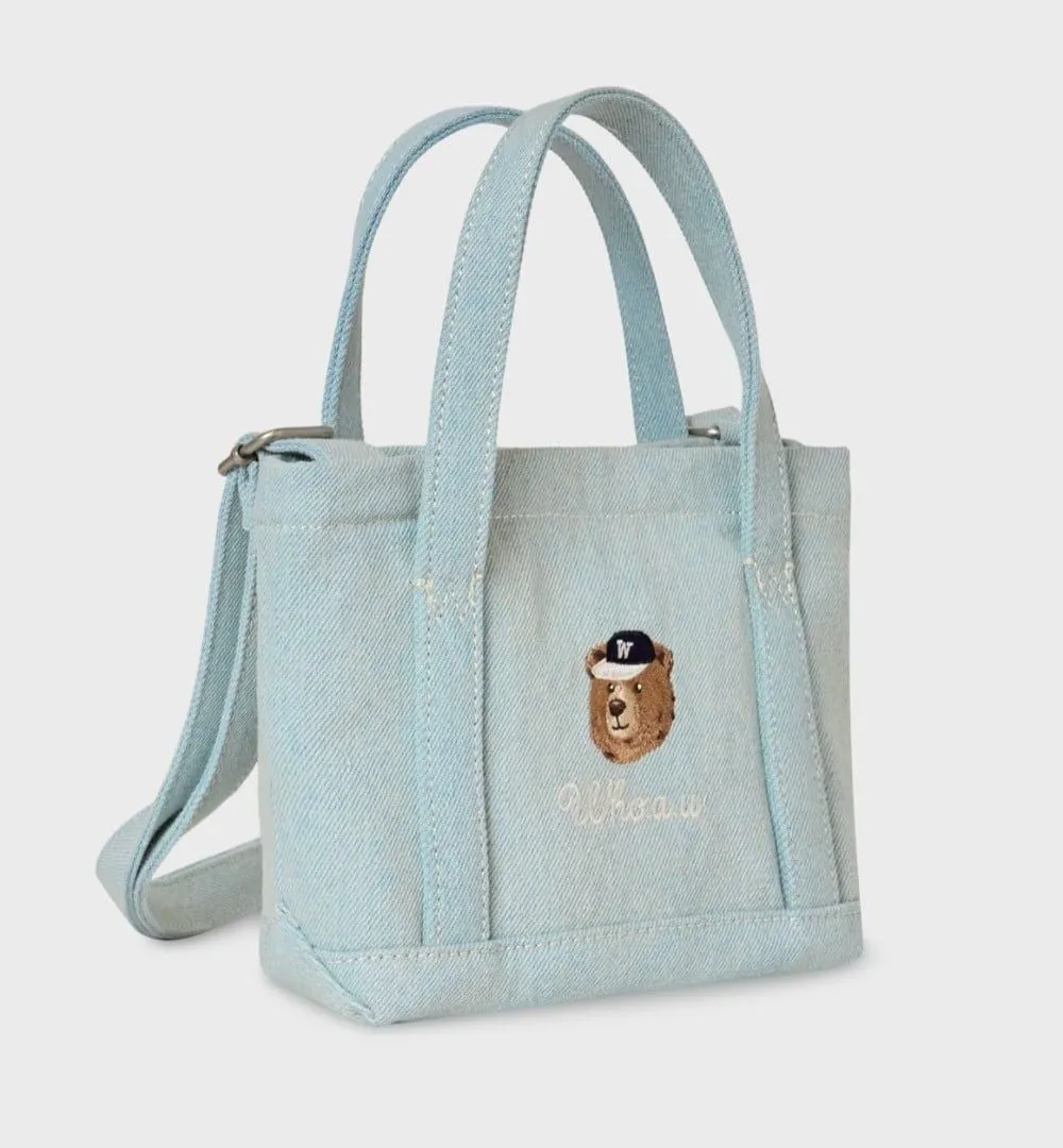 Túi Whoau Steve Denim Mini Tote Bag Light Indigo - Ảnh chi tiết 2