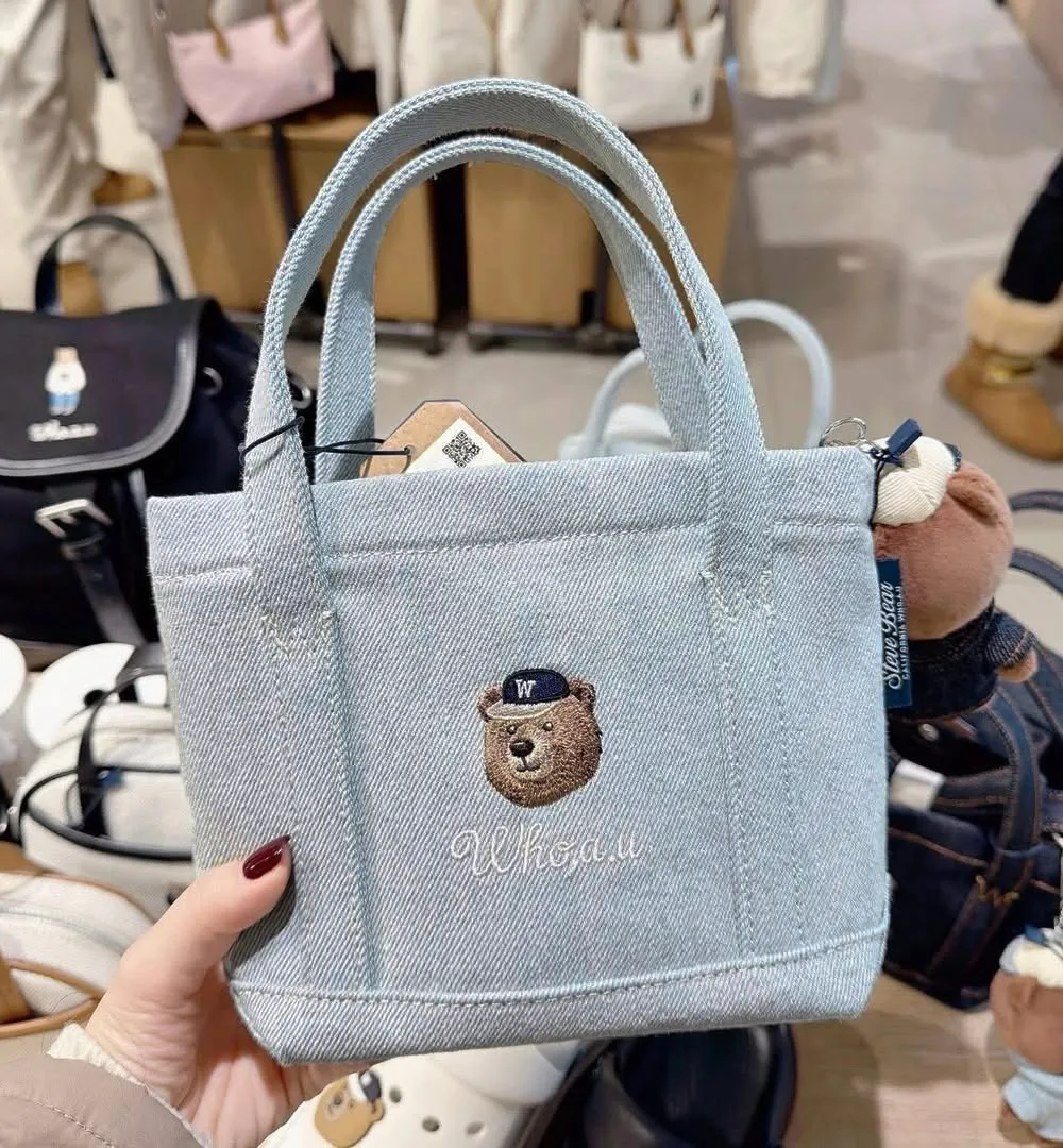 Túi Whoau Steve Denim Mini Tote Bag Light Indigo - Ảnh chi tiết 6