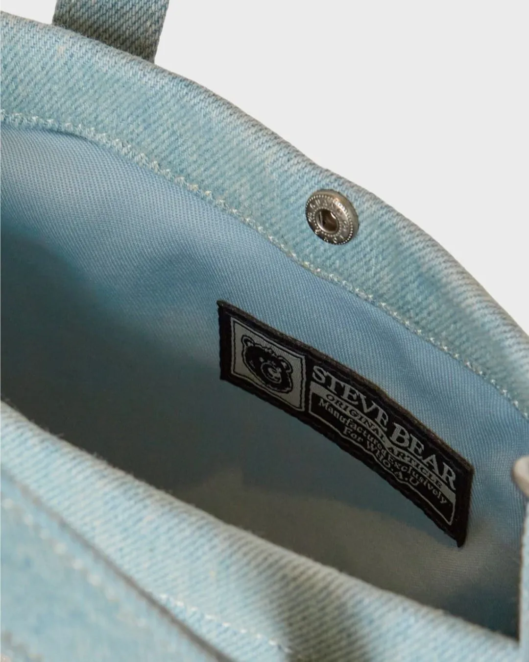 Túi Whoau Steve Denim Mini Tote Bag Light Indigo - Ảnh chi tiết 4