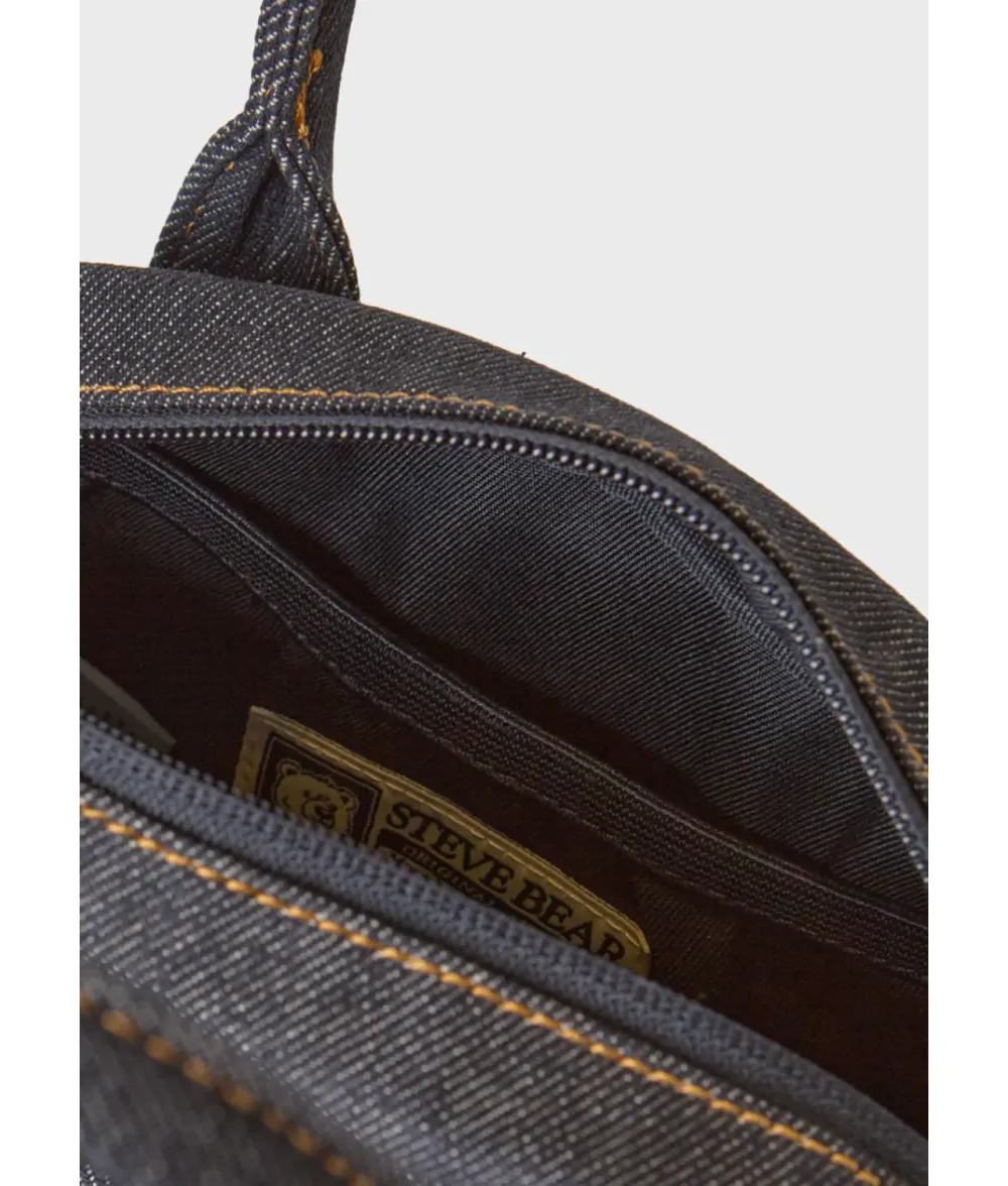 Túi Whoau Steve Denim Pocket Cross Size 18 - Xanh Đậm - Ảnh chi tiết 4